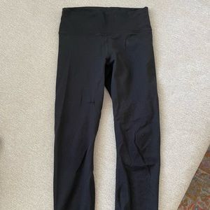 Fabletics High Rise Black Leggings Capri Length